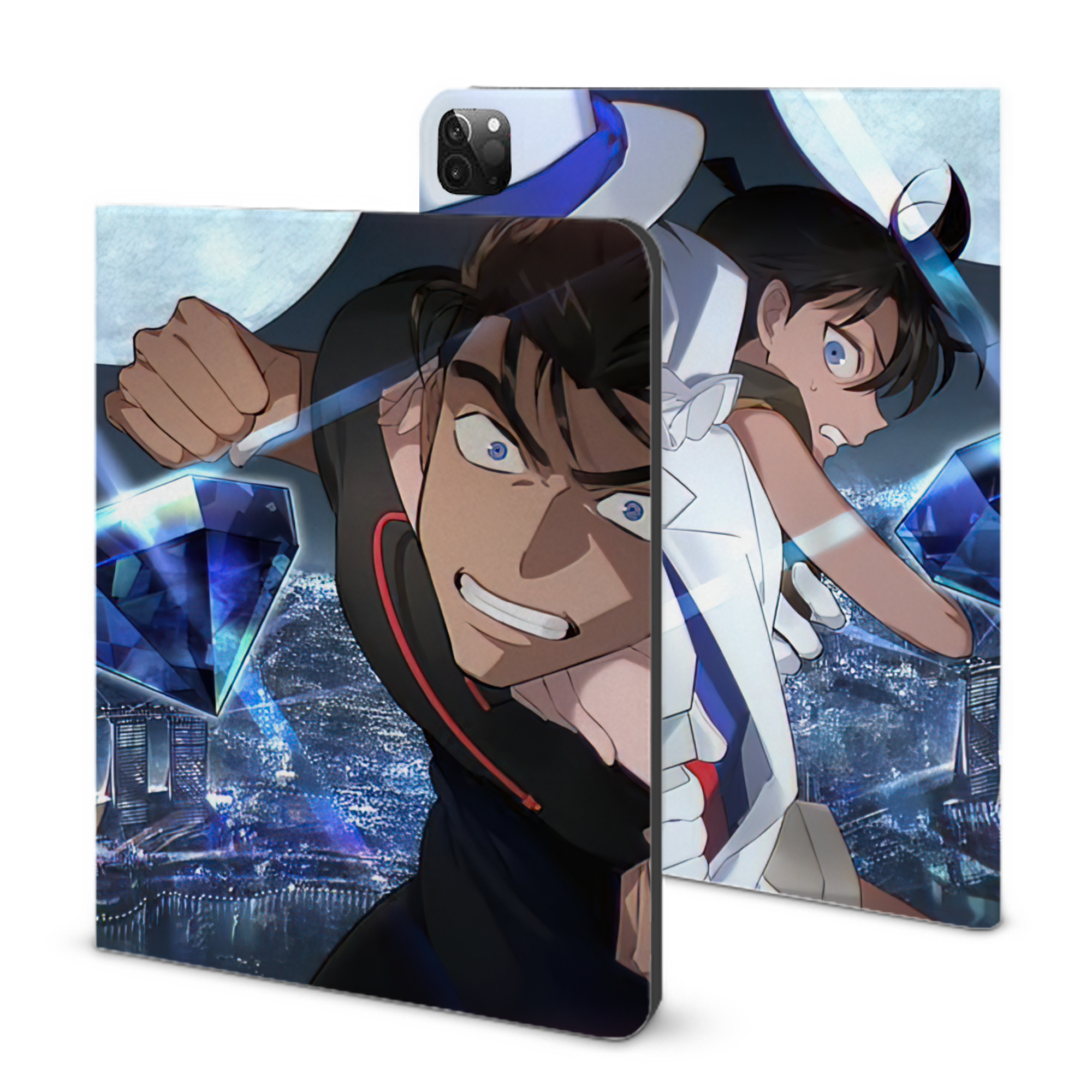 （画像用） 名探偵コナン Detective Conan IPadケース ペンホルダー付き ブックスタイルデザイン